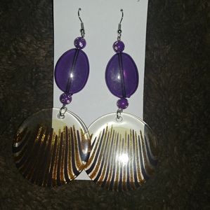 💎4/$38 NEW Purple and Gold Hanging Earrings